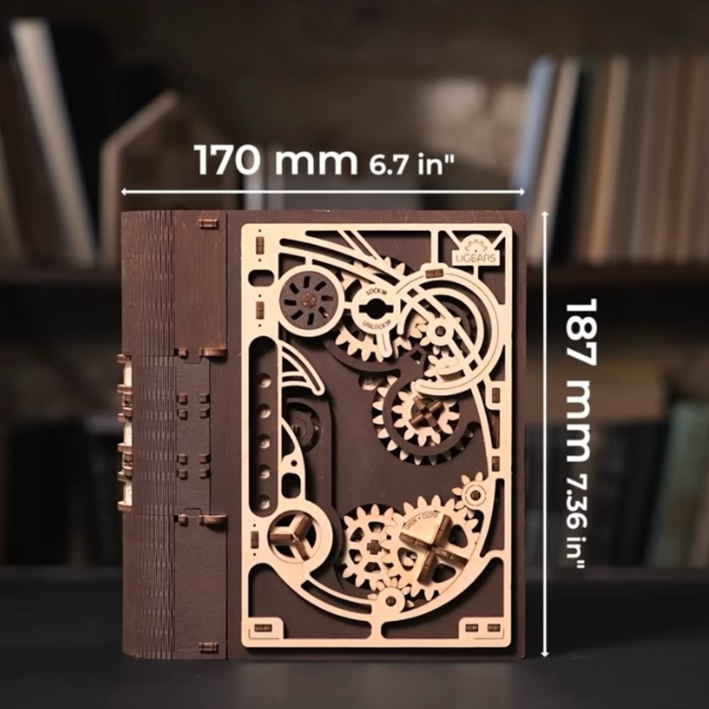 UGEARS Book of Secrets Mechanical Wooden Puzzle Box Kit – 263 pcs – Unopened
